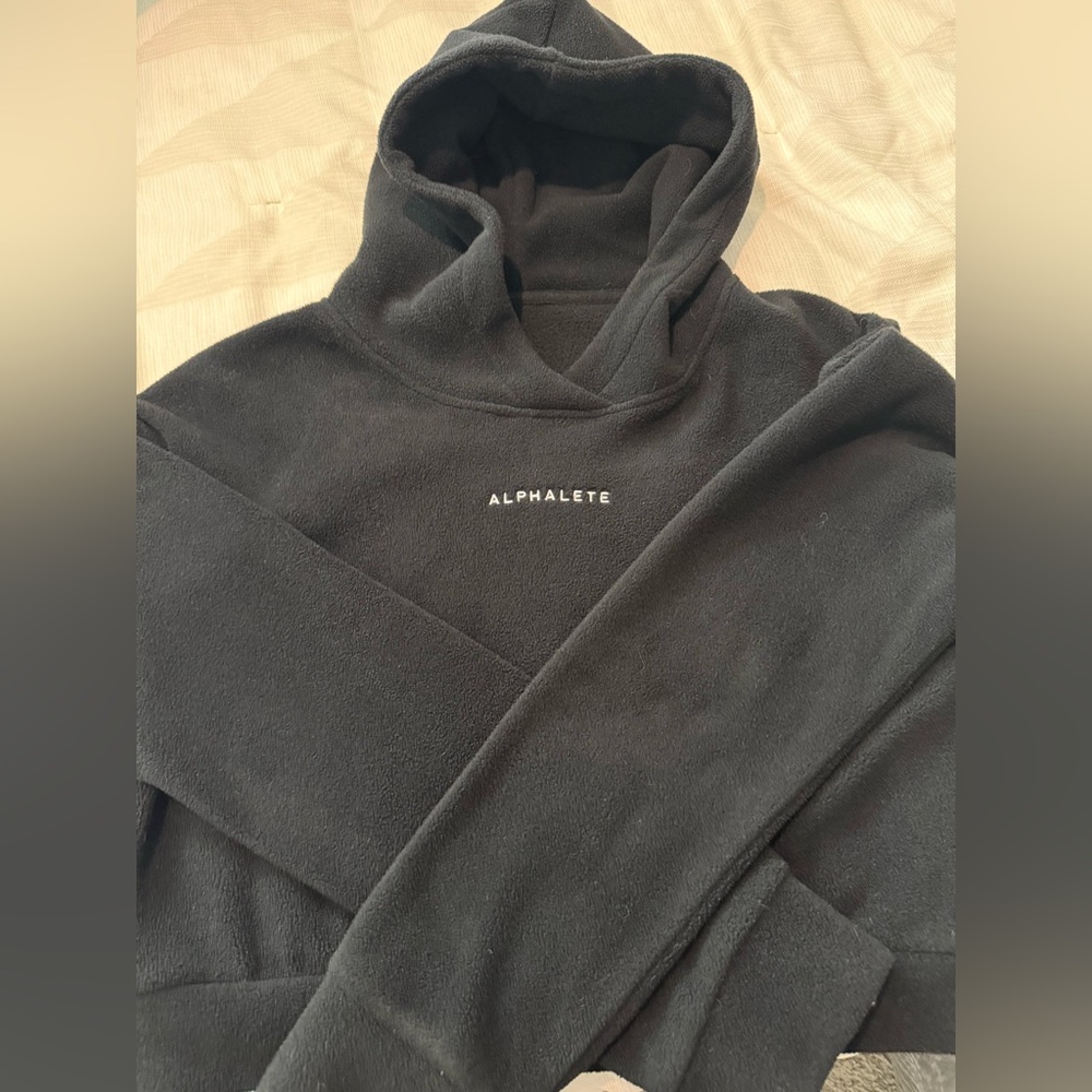Alphalete King Crop Hoodie in black